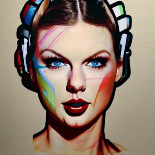 Prompt: Taylor Swift as Princess Leia in Star Wars, by Sandra Chevrier