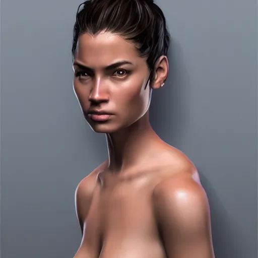 Prompt: hyperrealistic portrait of beautiful mixed race woman, photo realistic, symmetrical, dynamic lighting, artstation, poster, volumetric lighting, very detailed face, 4 k, award winning