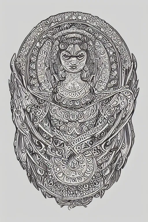 Prompt: a sticker illustration of a duck goddess, highly detailed, elegant, intricate