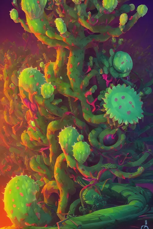 Image similar to roots cactus sushi cristal smurf ghost creature animal sushi cristal very big eye roots cactus elemental flush of force nature micro world fluo fishscale, behance hd by jesper ejsing, by rhads, makoto shinkai and lois van baarle, ilya kuvshinov, rossdraws radiating a glowing aura global illumination ray tracing hdr