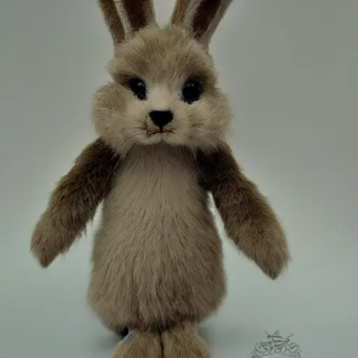 Image similar to little anthropomorphic bunny, green eyes, light brown fur, light hair, wlop, bloodborn