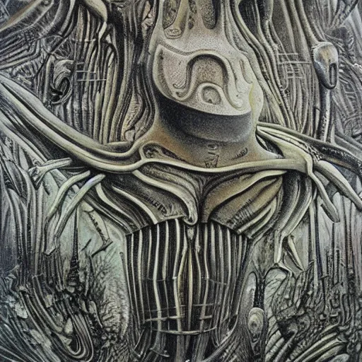 Prompt: an organic landscape, by h.r Giger, large sense of scale