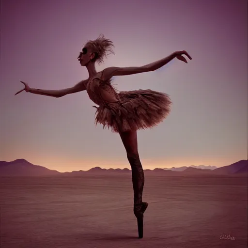 Image similar to burning man ballerina, digital art, post apocalyptic, fantasy