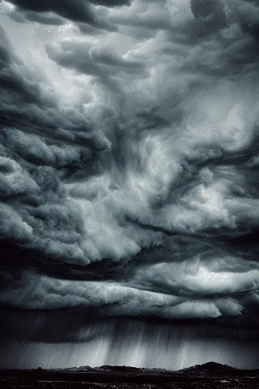 Image similar to a stunning landscape by cath simard, stormy weather, extreme detail photo quality, dark moody colors, featured on behance