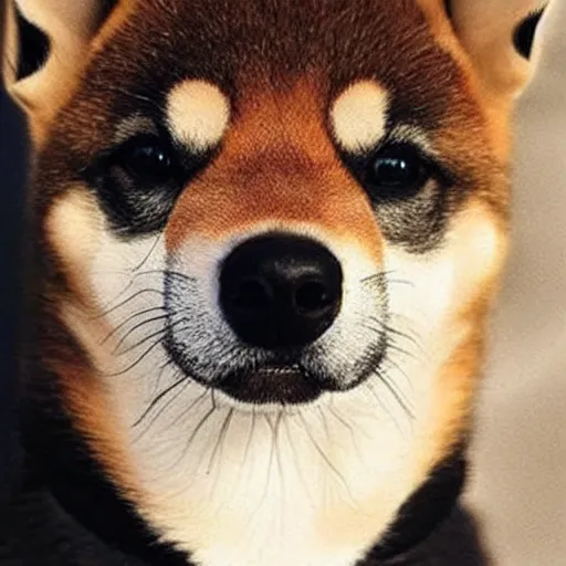 Image similar to shiba inu nose trending on instagram, the most realistic illumination