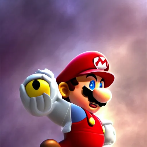 Image similar to Super Mario facing away, resident evil, dark fantasy, horror