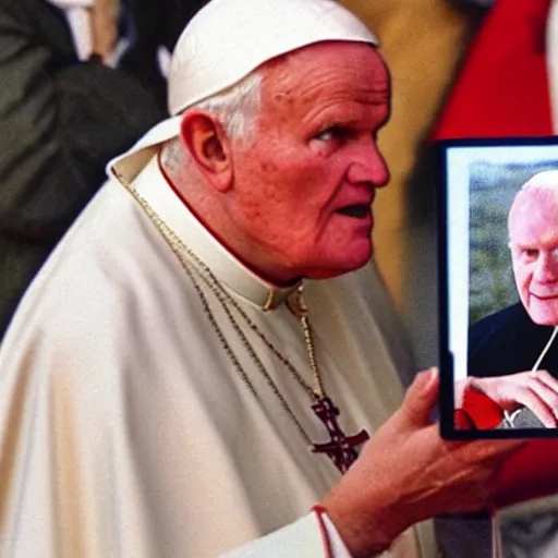 Image similar to john paul ii in fortnite
