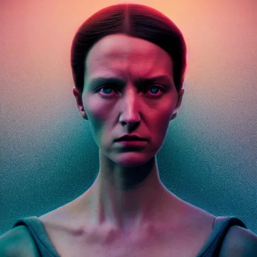 Prompt: colour aesthetic highly detailed photography portrait, characters with hyperrealistic highly detailed faces. from dune ( 2 0 2 1 ) by alejandro hodorovski and denis villeneuve and gregory crewdson style with many details by mike winkelmann and vincent di fate in sci - fi style. volumetric natural light hyperrealism photo on red dsmc 3 system