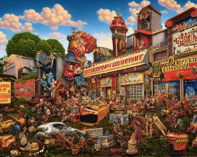 Image similar to robert williams todd schorr mark ryden highly detailed 3 - d environment octane render