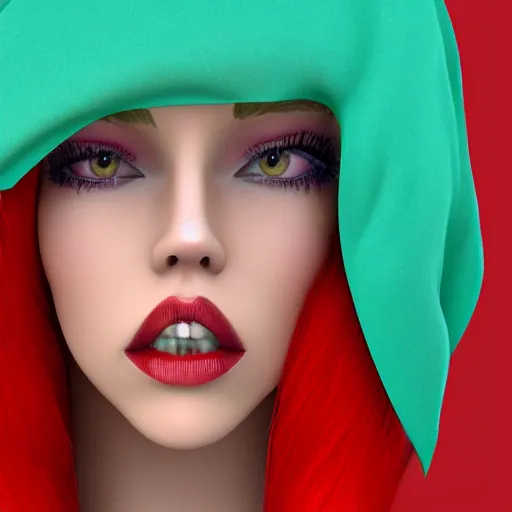 Prompt: a rouge with red hair wearing a turquoise cloak, photorealistic