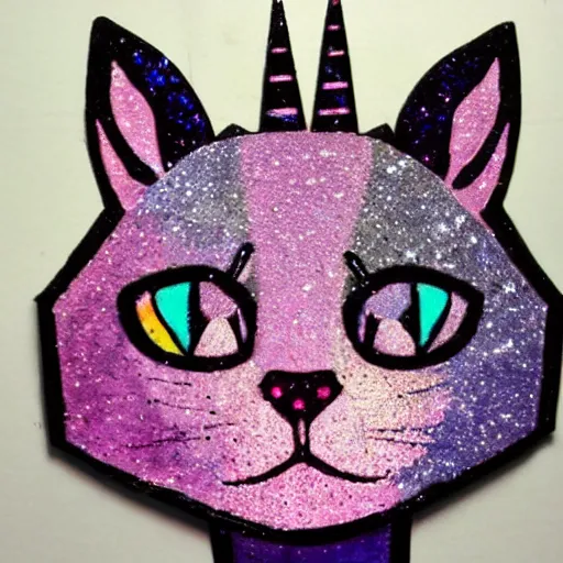 Prompt: Feline sparkle unicorn