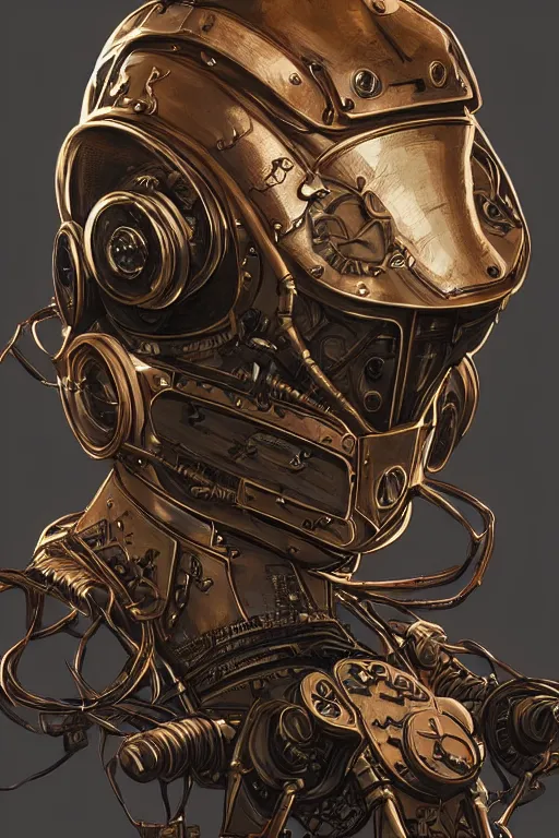 Image similar to steampunk helmet fantasy art mask robot ninja stylized digital illustration sharp focus, elegant intricate digital painting artstation concept art global illumination ray tracing advanced technology chaykin howard and campionpascale and cooke darwyn and davis jack