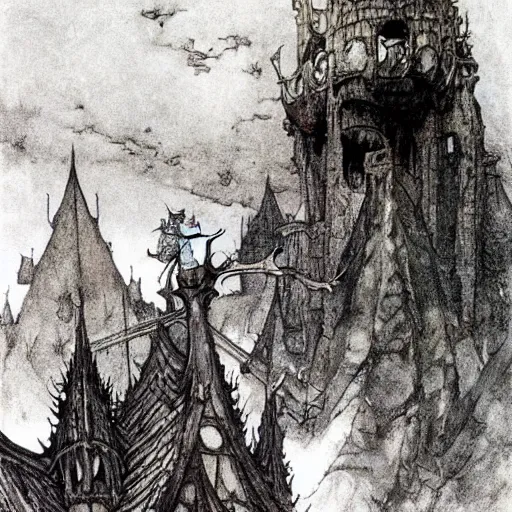 Image similar to Fantasy village, the inhabitant looking up at the sky. The sky is completely covered to the horizon by an incredibly giant airship-like ship. Extremely high detail, realistic, medieval fantasy art, masterpiece, Arthur Rackham art, art by Boris Vallejo, Frank Frazetta.