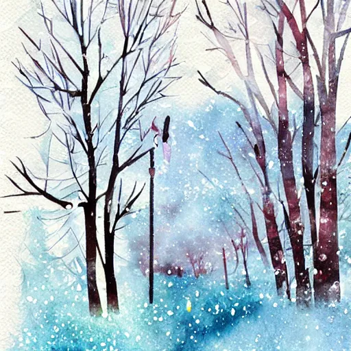 Image similar to winter watercolor illustration style