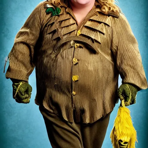 Prompt: snl chris farley as the cowardly lion of oz, studio poster photography, trending on artstation, featured on deviantart, award winning costume