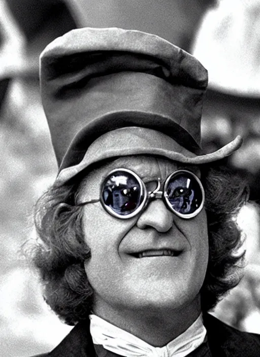 Prompt: “Film still close-up shot of David Letterman as Willy Wonka from the movie Willy Wonka & The Chocolate Factory. Photographic, photography, cinematic”