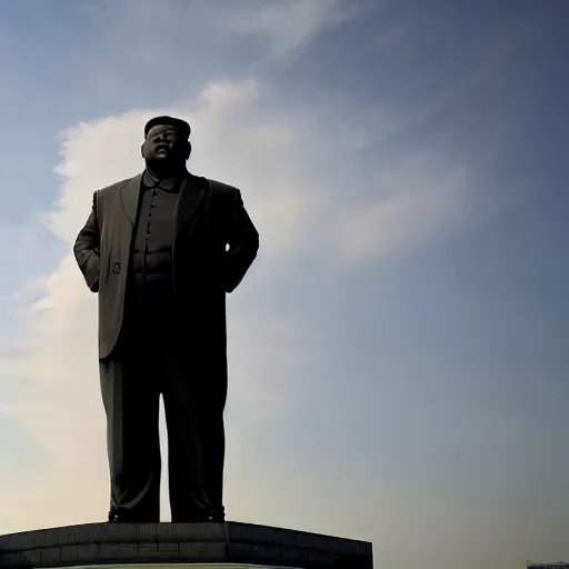 Prompt: kim jong un as marble christo redentor statue