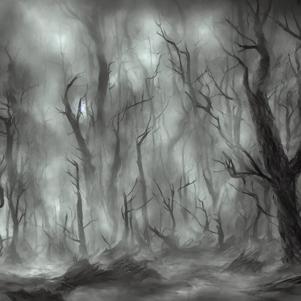 Prompt: Darkwood concept art