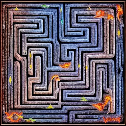 Image similar to dark cavern labyrinth, in the style of oilpainting