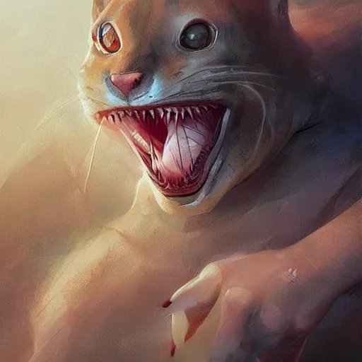 Prompt: cute half cat half shark, smooth, artstation, digital illustration by Ruan Jia and Mandy Jurgens and Artgerm and Wayne Barlowe and Greg Rutkowski and Zdislav Beksinski