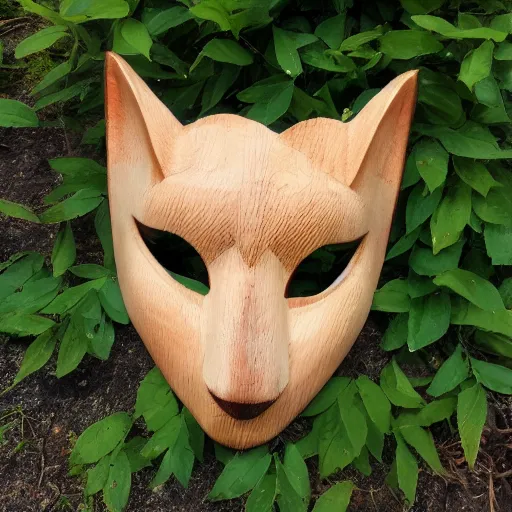 Image similar to beautiful kitsune wooden mask