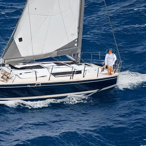 Prompt: beneteau oceanis 40 sailboat in mediterranean sea in middle of storm