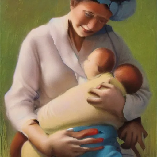 Image similar to nursing human mother cow