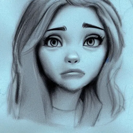 Image similar to milt kahl pencil sketch of chloe grace moretz in disney snow white