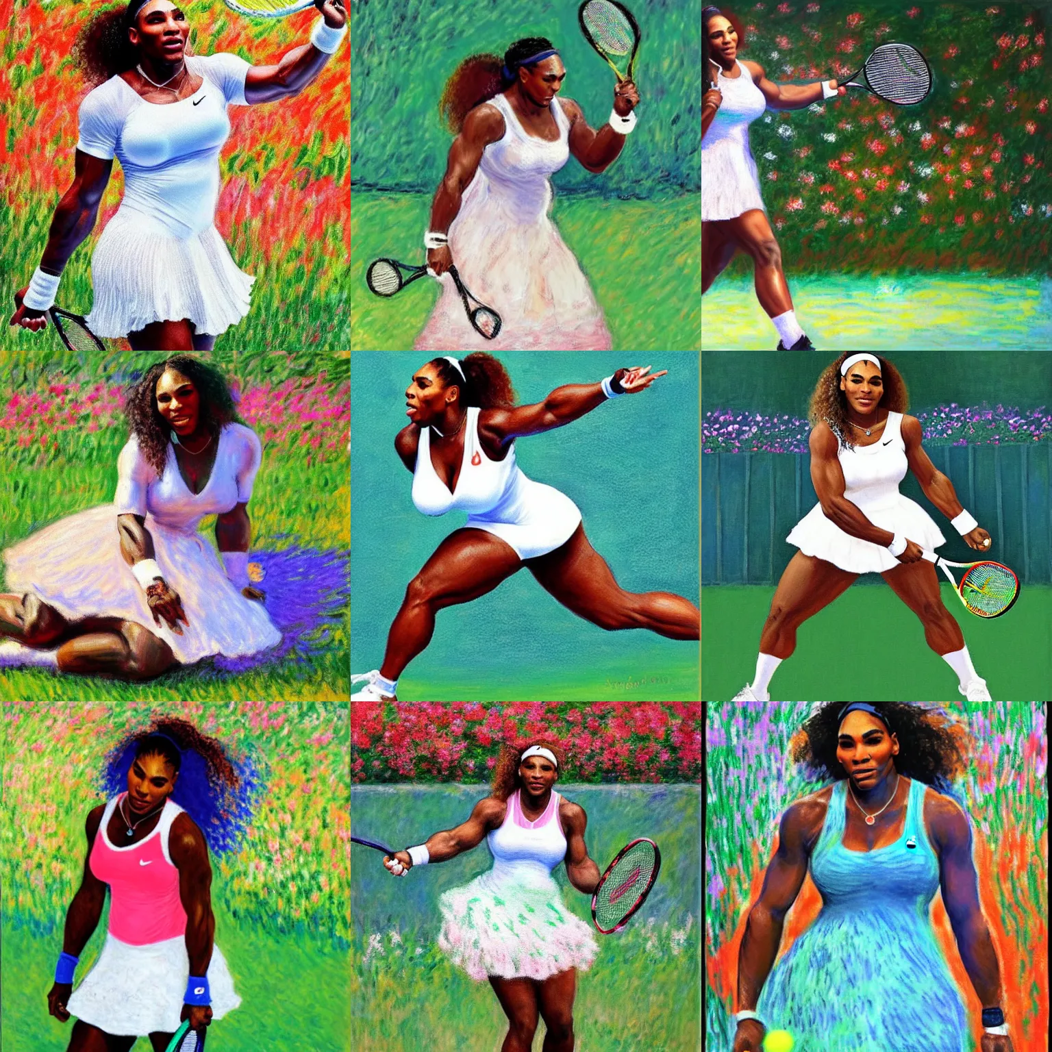 Prompt: serena williams by monet