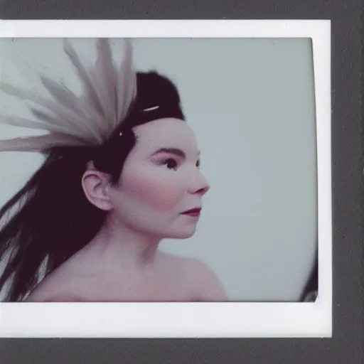 Image similar to intimate polaroid photo of bjork, vespertine