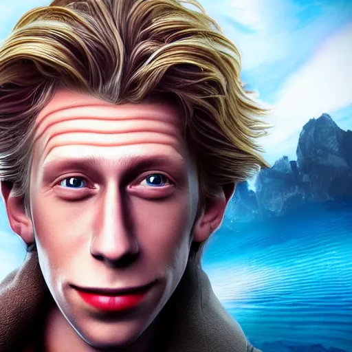 Prompt: stunning award winning hyperrealistic hdr 8 k highly detailed portrait photo of guybrush threepwood from monkey island as a real human