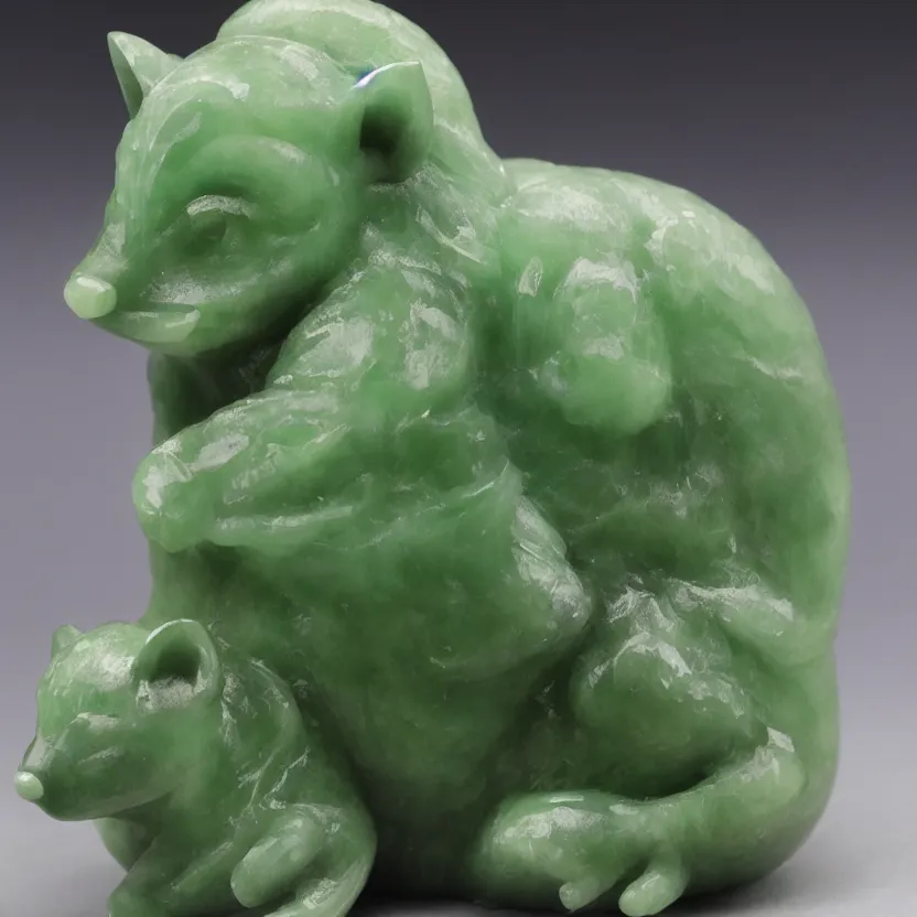 Image similar to carefully crafted jade statue of hedgehog