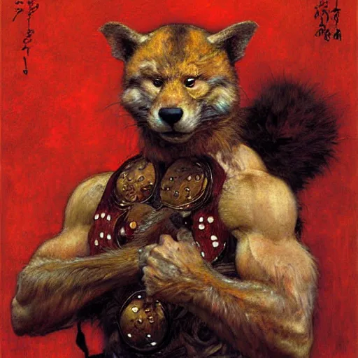 Image similar to furry male splinter ninja mutant wearing a red kimono hairy furry body furry arms feet. highly detailed painting by gaston bussiere craig mullins jc leyendecker gustav klimt artgerm greg rutkowski