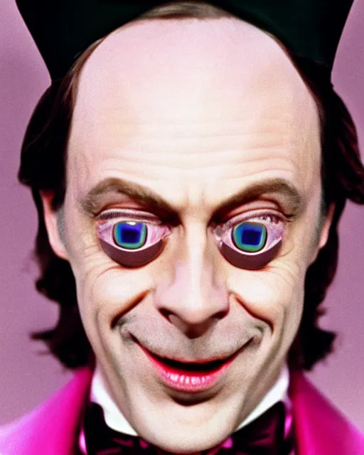 Image similar to film still close - up shot of steve buscemi as willy wonka from the movie willy wonka & the chocolate factory. photographic, photography