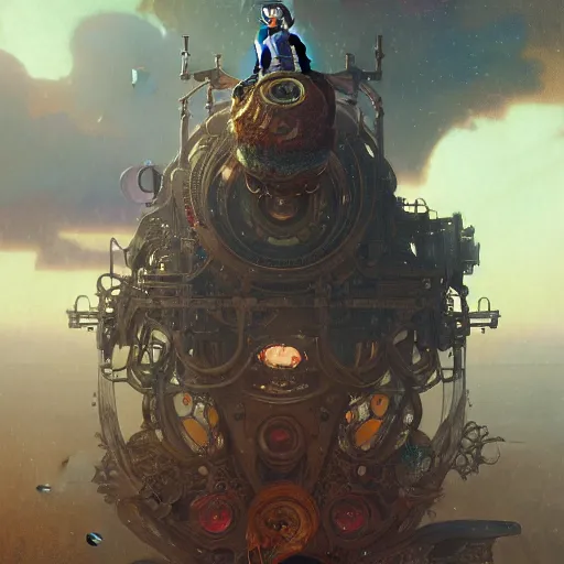 Image similar to a highly detailed digital image of an imagination machine, concept art, artstation, cgsociety, very detailed, intricate, detailed illustration, by greg rutkowski and alphonse mucha, Paul Lehr and Alexander Jansson, irradescent accents, ray tracing, product lighting, sharp, smooth, masterpiece