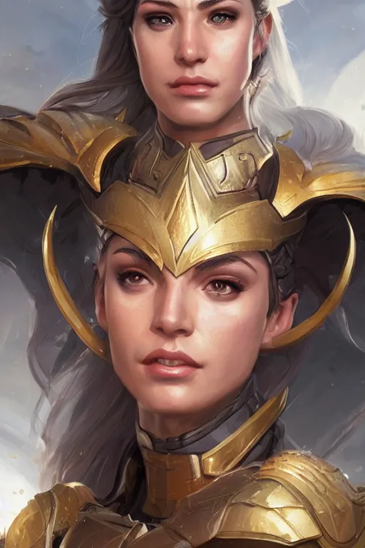 Image similar to amazon valkyrie athena, d & d, fantasy, portrait, highly detailed, headshot, digital painting, trending on artstation, concept art, sharp focus, illustration, art by artgerm and greg rutkowski and magali villeneuve