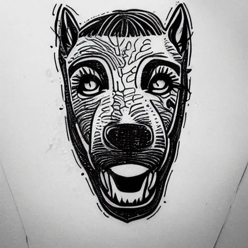 Prompt: A portrait of Bojack horseman. trending in pinterest. tattoo design. stencil. tattoo stencil