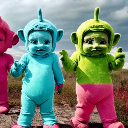 Prompt: Charnobyl teletubbies