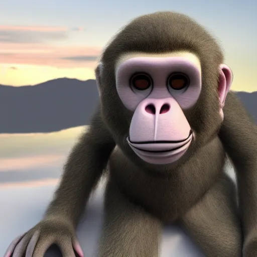 Image similar to an inedit bored ape from bored ape yatch club, 3 d, 4 k