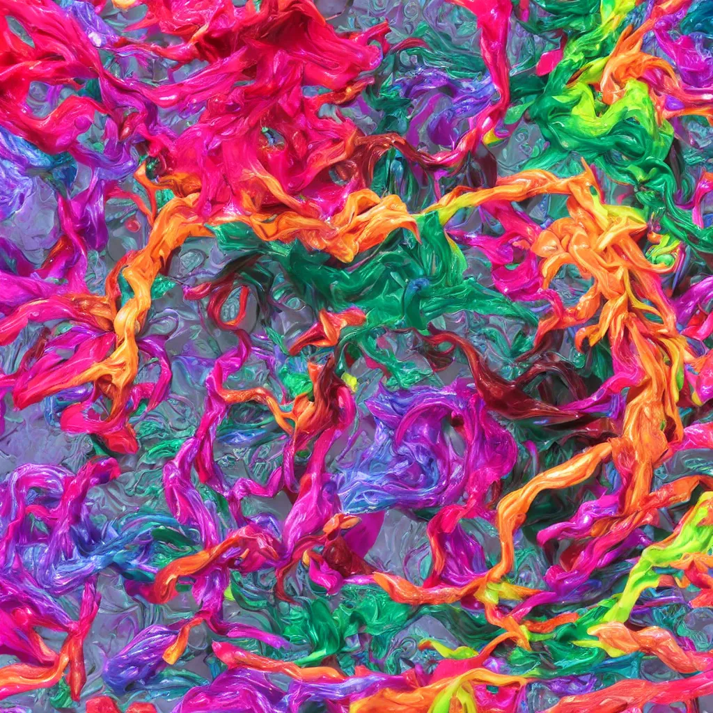 Image similar to painful pleasures by lynda benglis, octane render, colorful, 4 k, 8 k