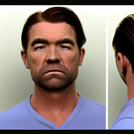 Image similar to antony starr with slicked blonde hair mugshot, 8 k