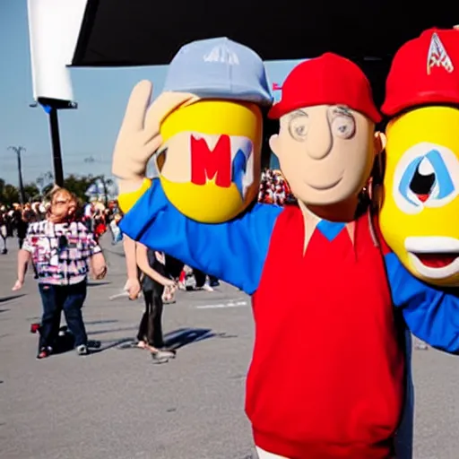 Prompt: an M&M mascot disguised as Eminem
