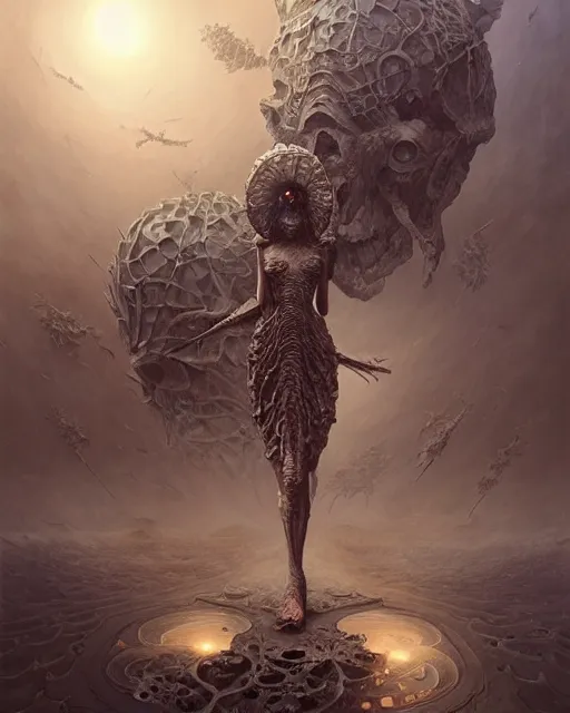 Image similar to The last enemy that shall be destroyed is death, full body image, artwork by artgerm, Luminism, Behance HD, D&D, extraordinary phenomenon, fantasy, intricately detailed, elegant, digital painting, smooth, sharp focus, art by Greg Rutkowski, art by Ruth Asawa, art by Tim Burton, art by Ted Nasmith, art by H.R. Giger