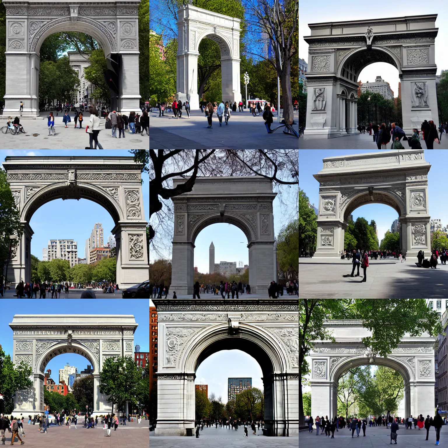 Prompt: Washington Square Park arch designed by Zaha Hadid