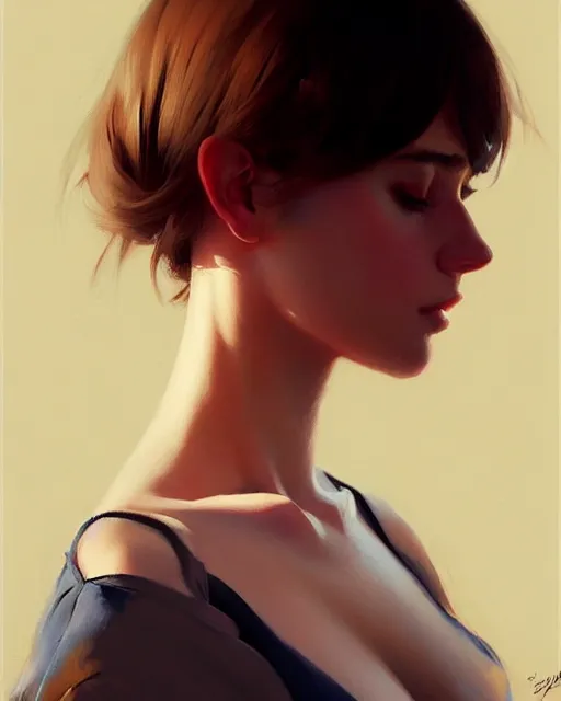 Image similar to an artistic pose, composition, young girl, realistic shaded, fine details, realistic shaded lighting poster by ilya kuvshinov, magali villeneuve, artgerm, jeremy lipkin and michael garmash and rob rey