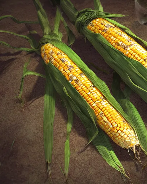 Prompt: corn is the only food left on earth, cinematic, dramatic ambient lighting, high detail, octane render, unreal engine, 8 k, concept art, extremely detailed,