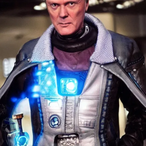 Image similar to Anthony Head as Cyberpunk Uther