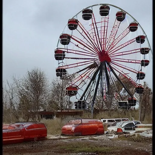 Image similar to Ferris wheel postapocalyptic