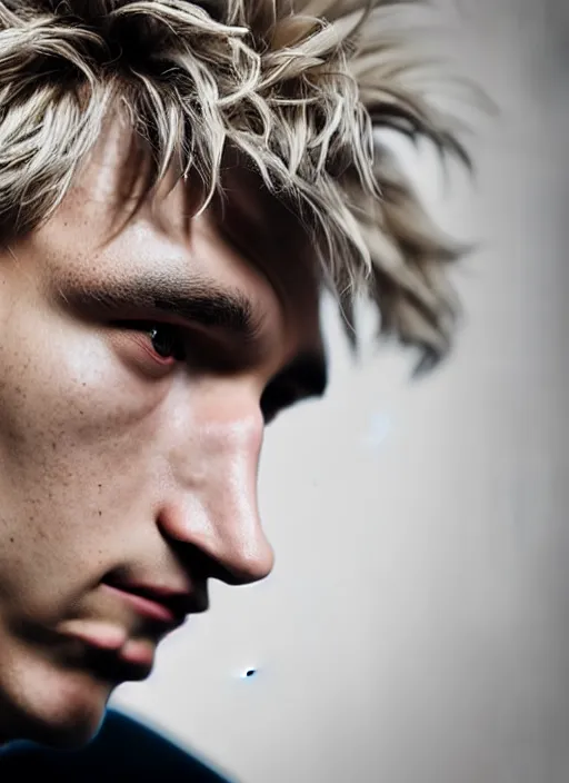 Image similar to photorealistic portrait photograph of xqc looking at you, twitch tv, felix lengyel, goblin, depth of field, soft focus, highly detailed, intricate, realistic, national geographic cover, soft glow, textured skin