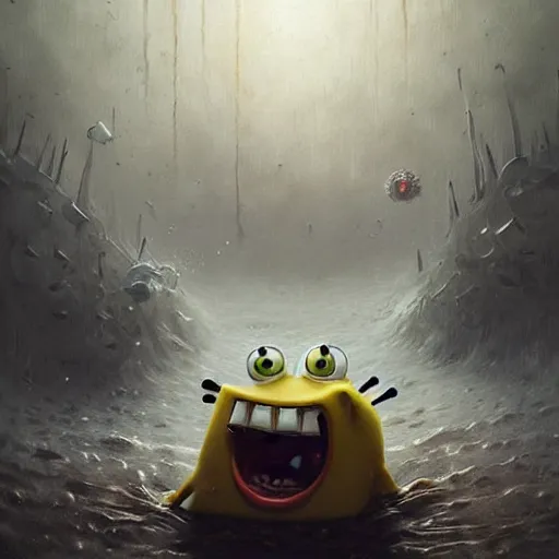 Prompt: spongebob nightmare fuel,digital art,ultra realistic,ultra detailed,art by greg rutkowski